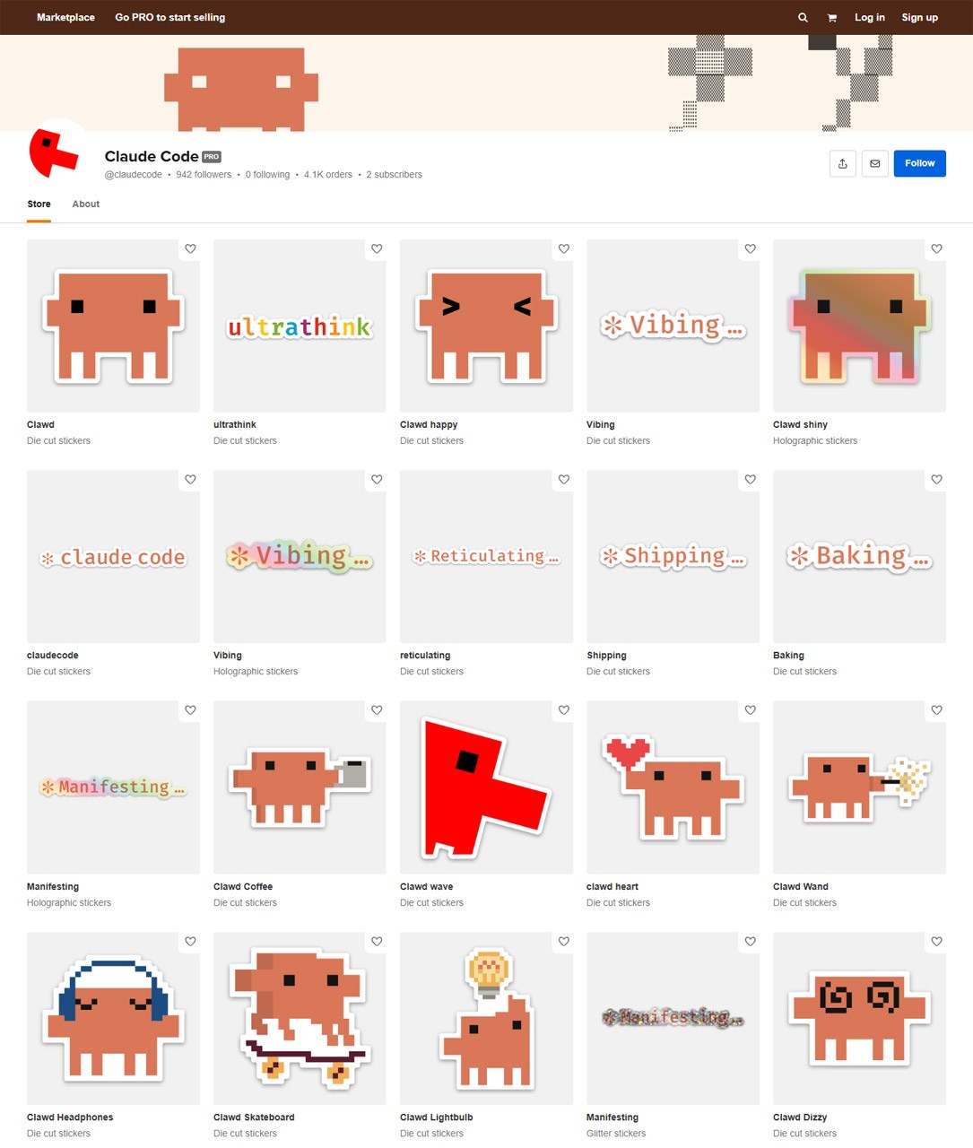 他にもいろいろな姿のClawdステッカーが