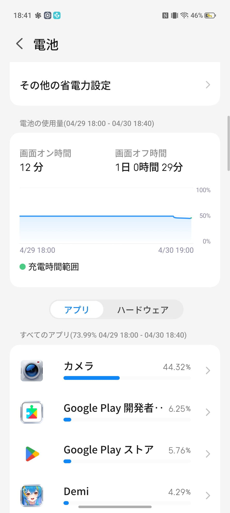 バッテリー設定
