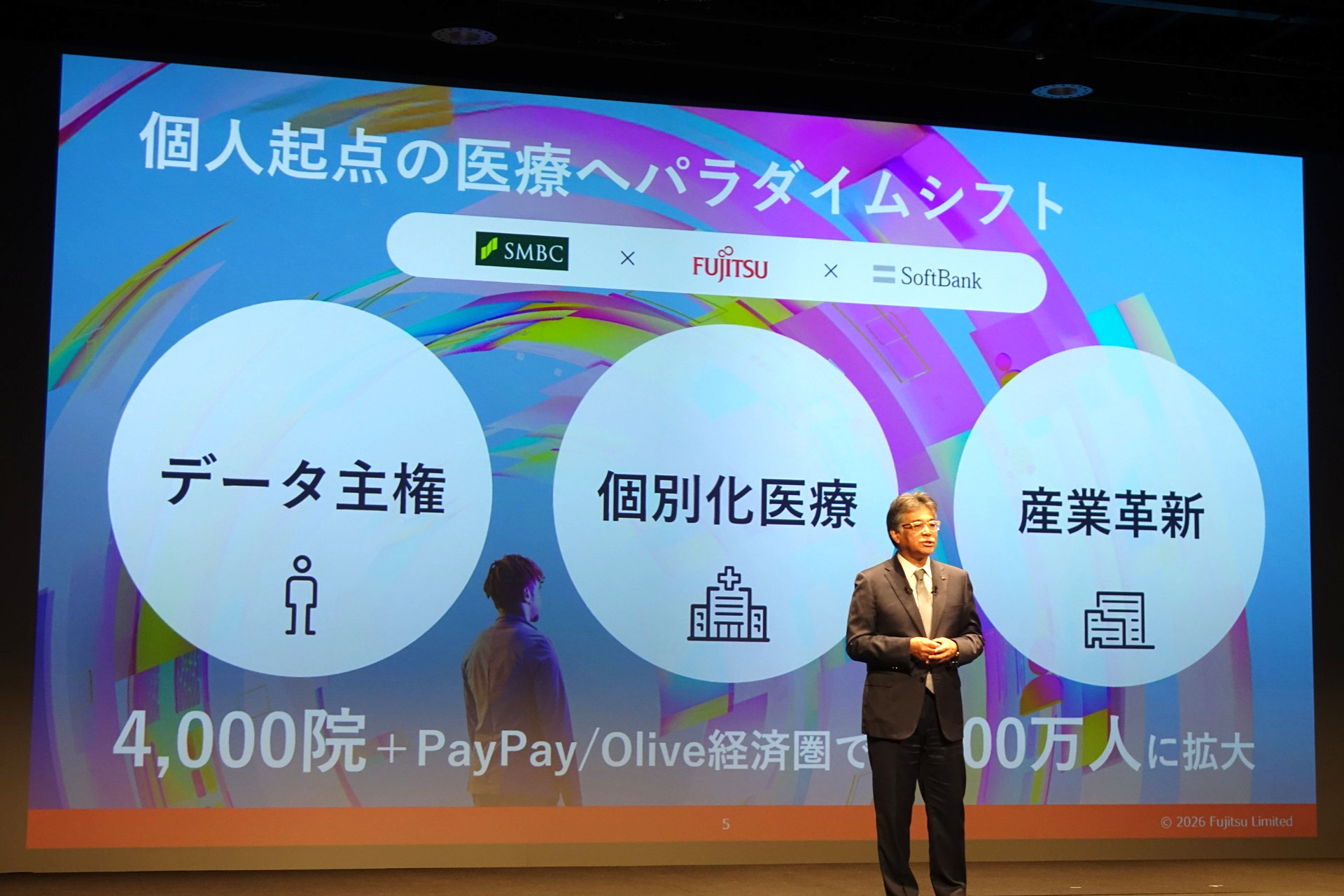 写真は富士通の時田隆仁社長