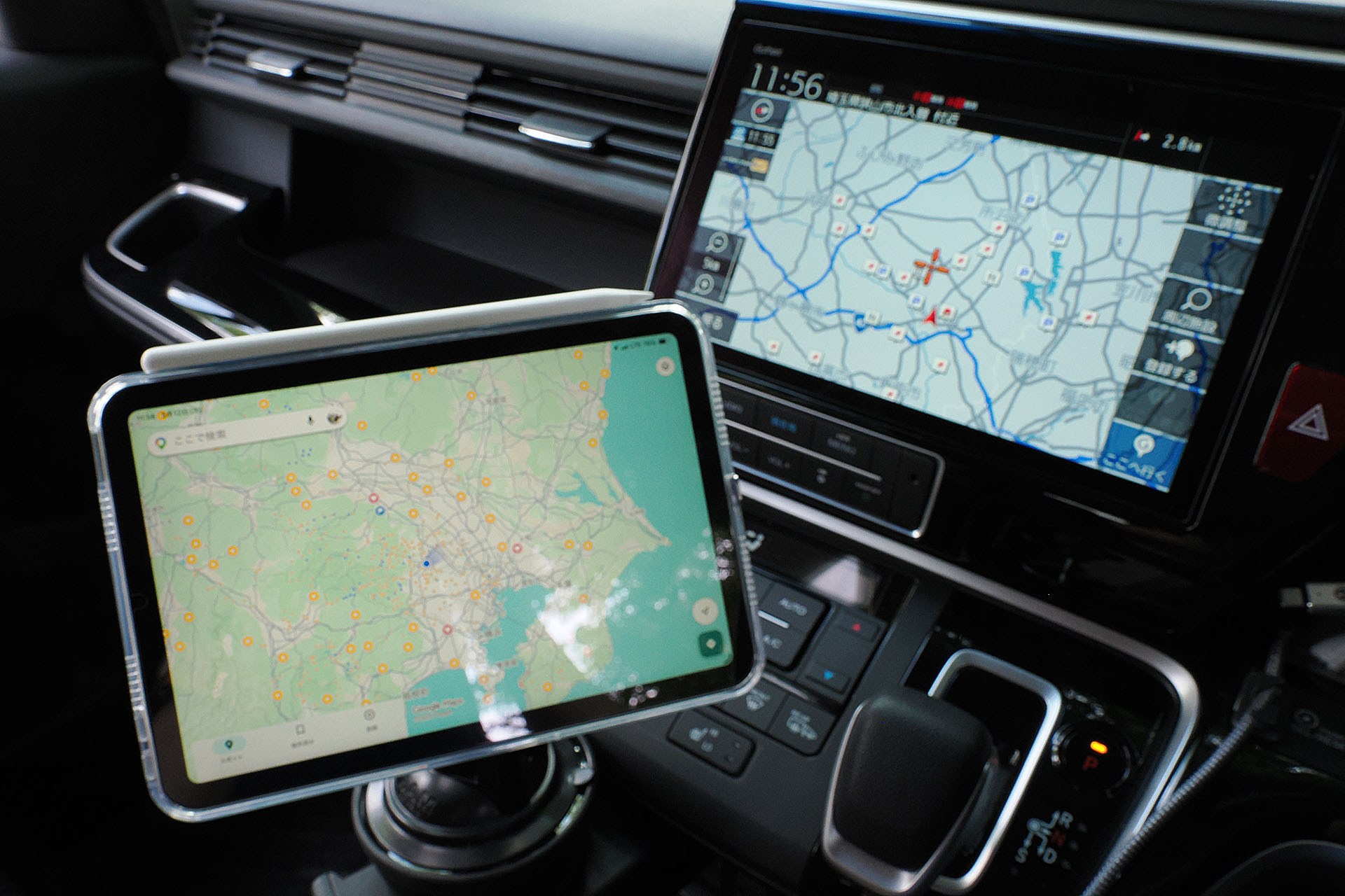 横位置にする場合もiPad miniを回すだけ。吸着力は十分で、走行中に落下する心配はないと思うが、段差を乗り越えるたびに「iPad mini、落ちない？」とヒヤリとする。まず落ちないというレベルでMagSafe吸着されているが、でも、な～んかヒヤヒヤしてしまう。不安解消のため、別途落下防止のナニカが必要かも。