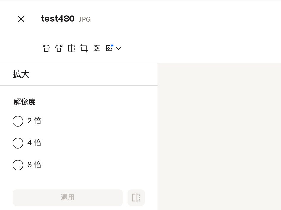 拡大率を選択して「適用」