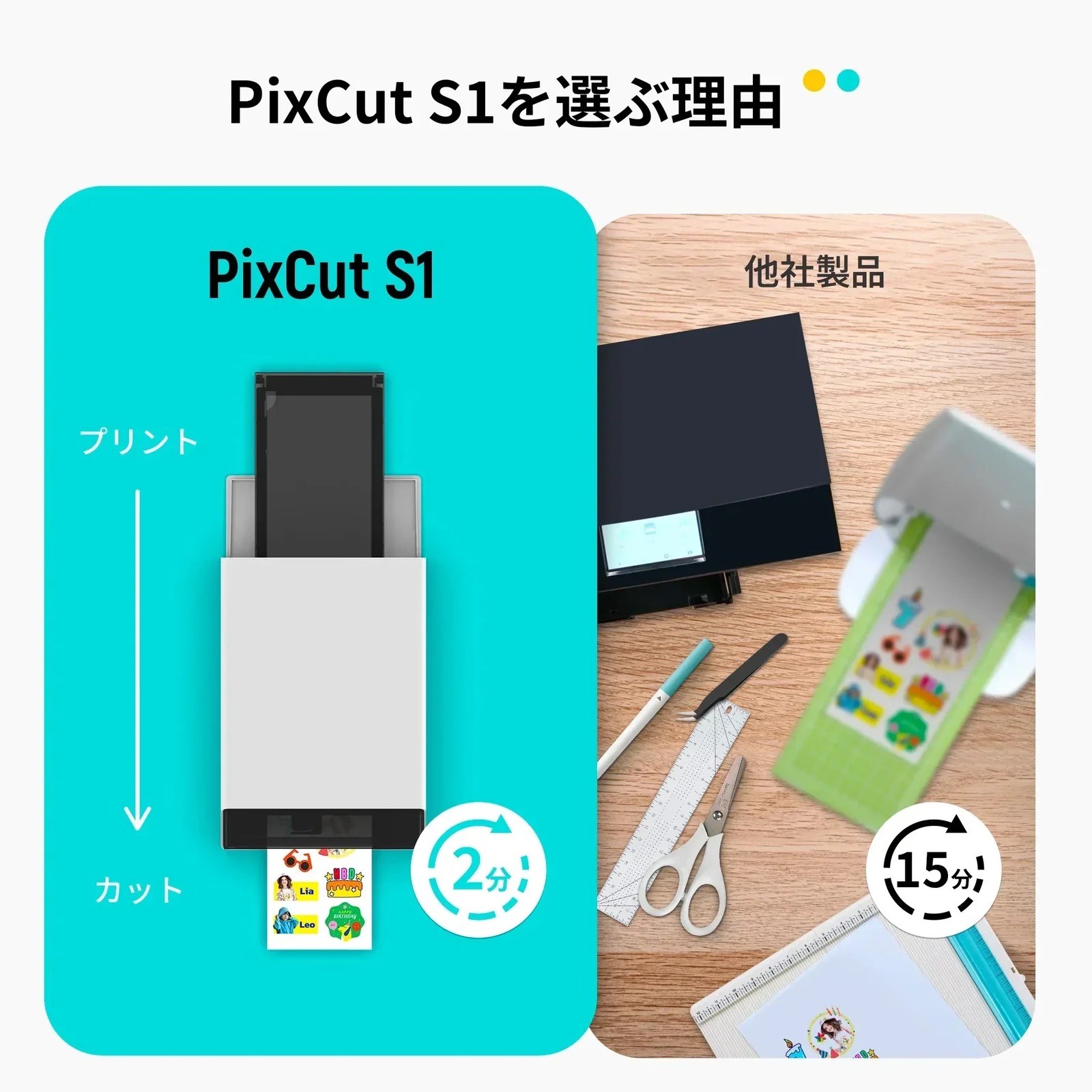 使用時は本体に格納されている給紙トレイをいったん出し、本体後部に挿すカタチでセットする。また本体左側面には付属ACアダプターのケーブルがつながる。これらにより、けっこう大きめのフットプリントが必要になる。ただ、プリンターとカッティングマシンを置くよりはずっと少ないスペースで使える。