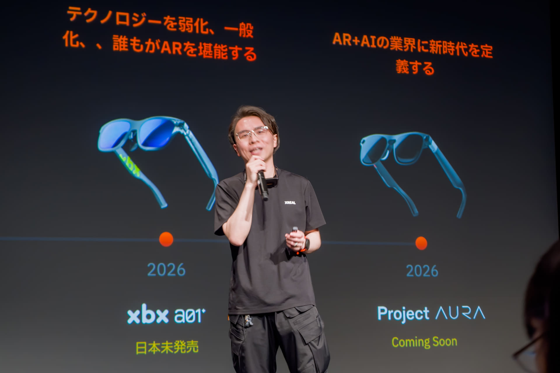 中国で発売済みの「xbx a01」とグーグルと共同開発を進める「Project Aura」