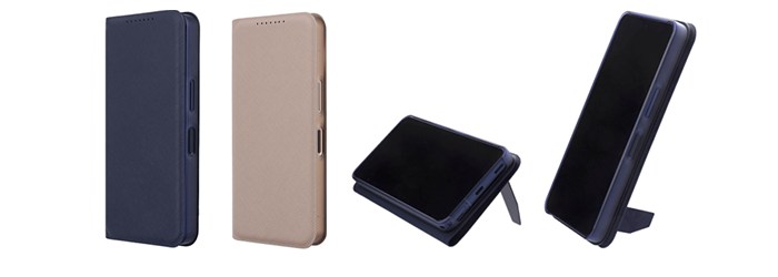 AQUOS R11 SH-51G スタンドスマートフリップケース（ダークネイビー／ベージュ）
