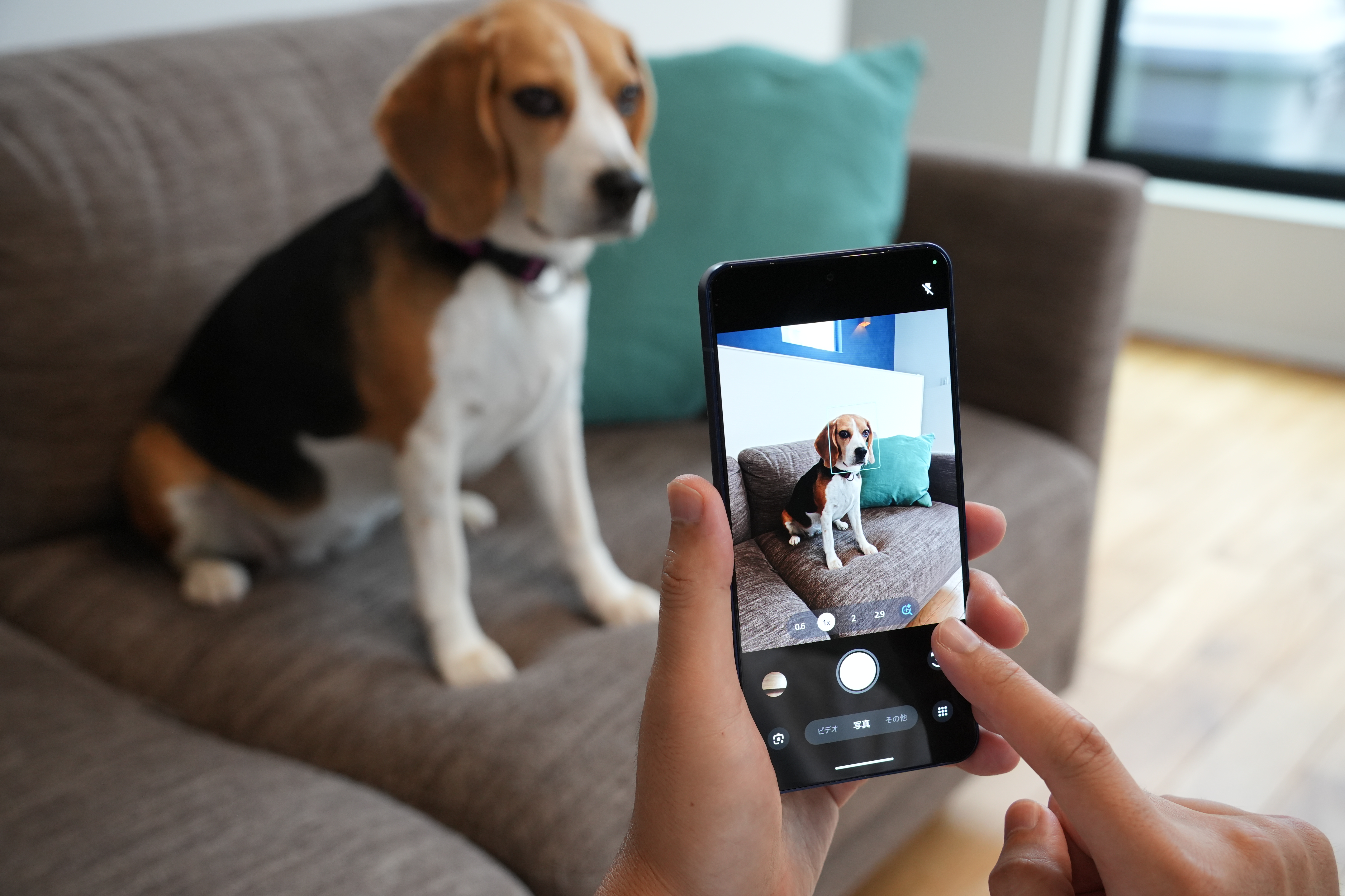 「スマートフィットズーム」が使える場合は、虫眼鏡のアイコンが水色に表示される