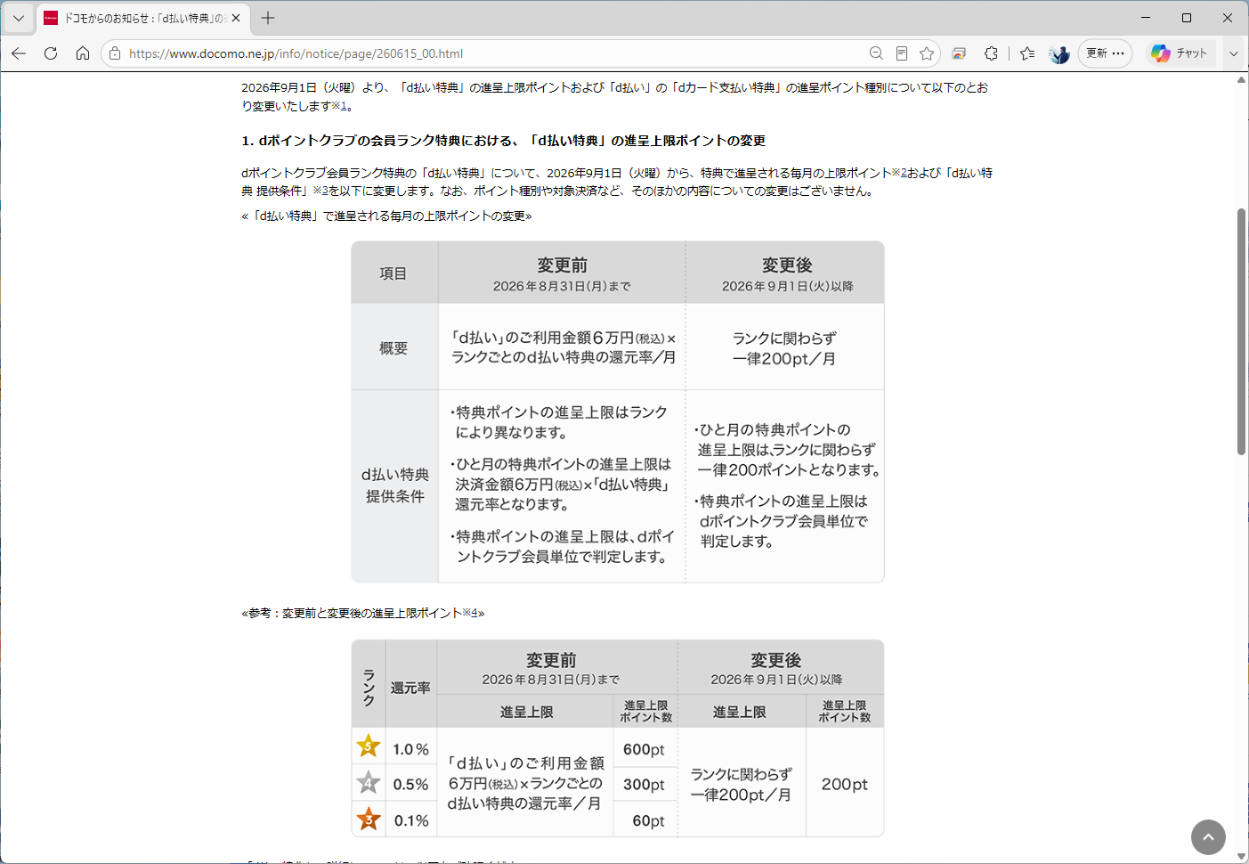 9月から、dポイントクラブのランクに応じたd払い特典も上限額が下がる（上がるランクもある）。これを補うためにも、銀行連携は設定しておきたい