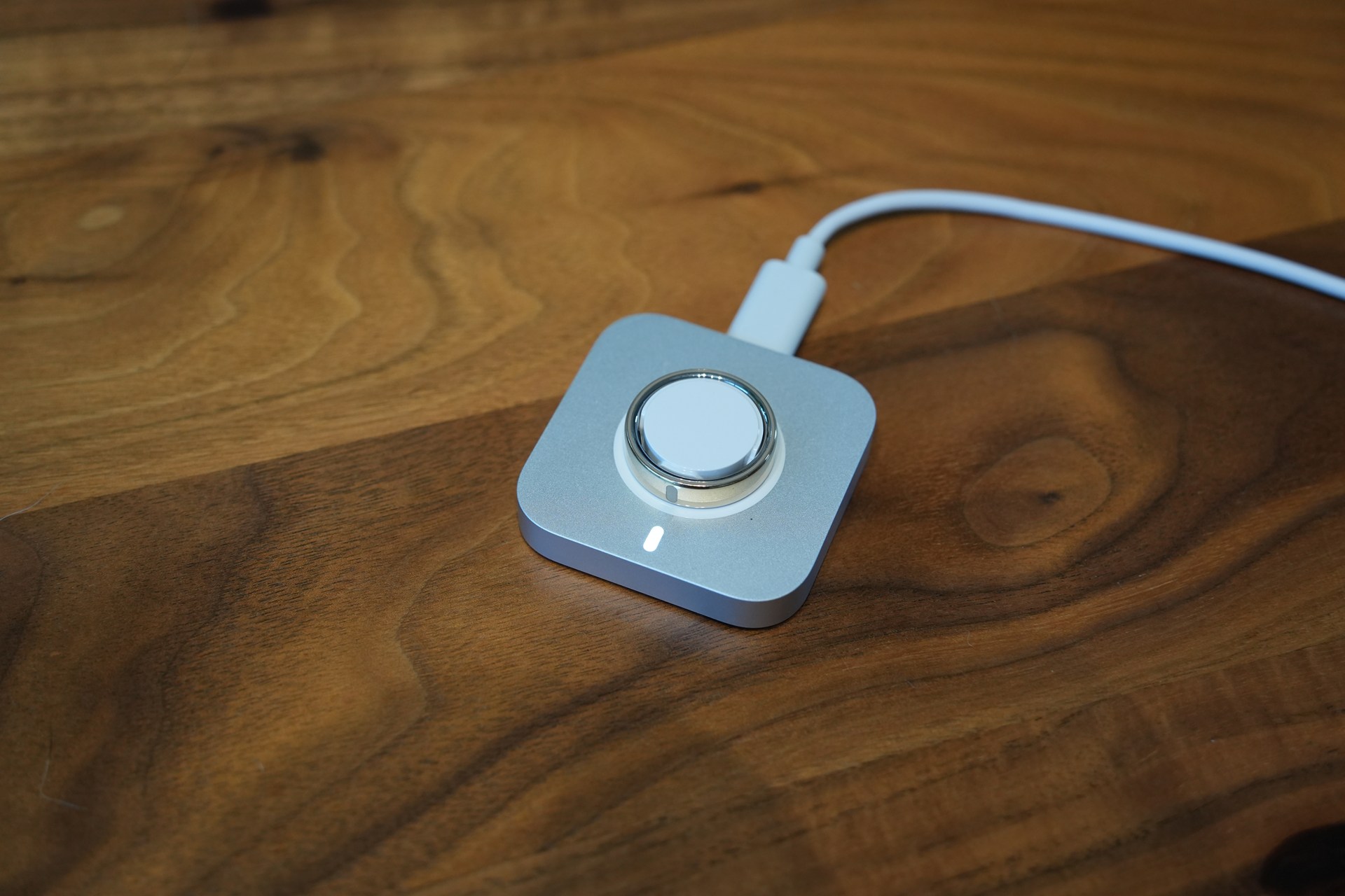 同梱の充電器で約80分でフル充電できる。筆者は週に2回程度、入浴時に外して充電している