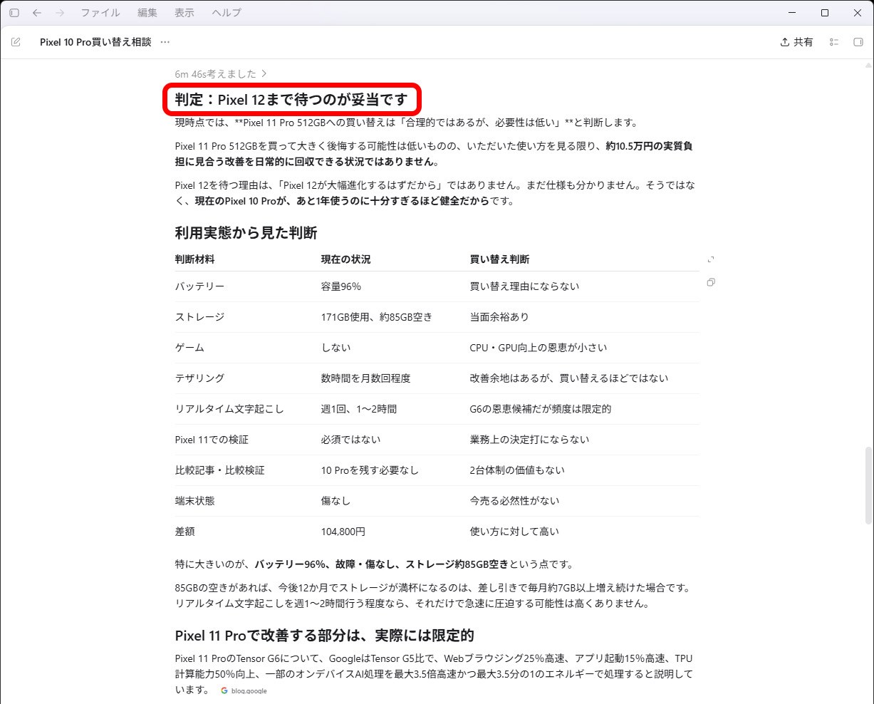 ChatGPTの回答