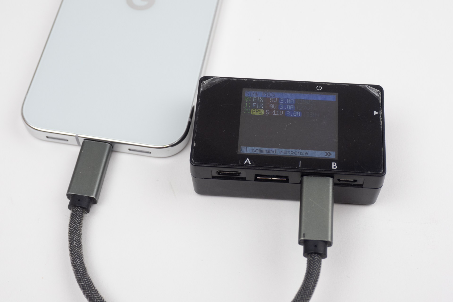 計測器でチェックするとPixel 11 ProはPPSの数値が5～11V/3.0A