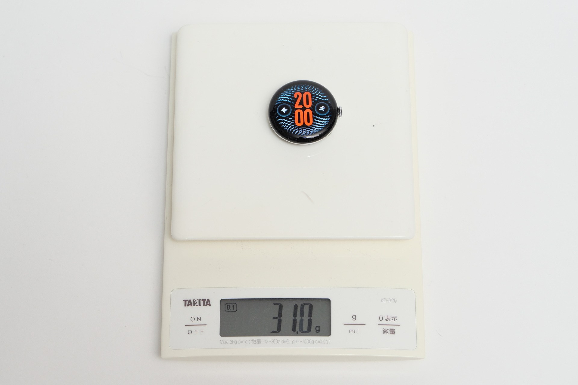 41mmモデル本体の実測の重さは31gだった