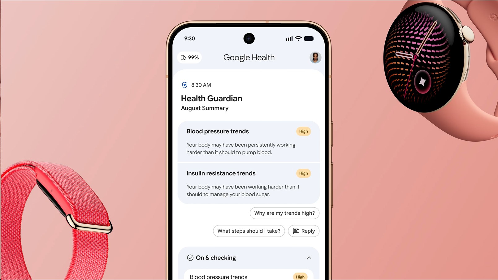 ヘルスケアの新機能「Health Guardian」は2026年9月以降に提供開始予定。Pixel Watch 5だけでなくPixel Watch 4やFitbit Airなどでも利用可能となる