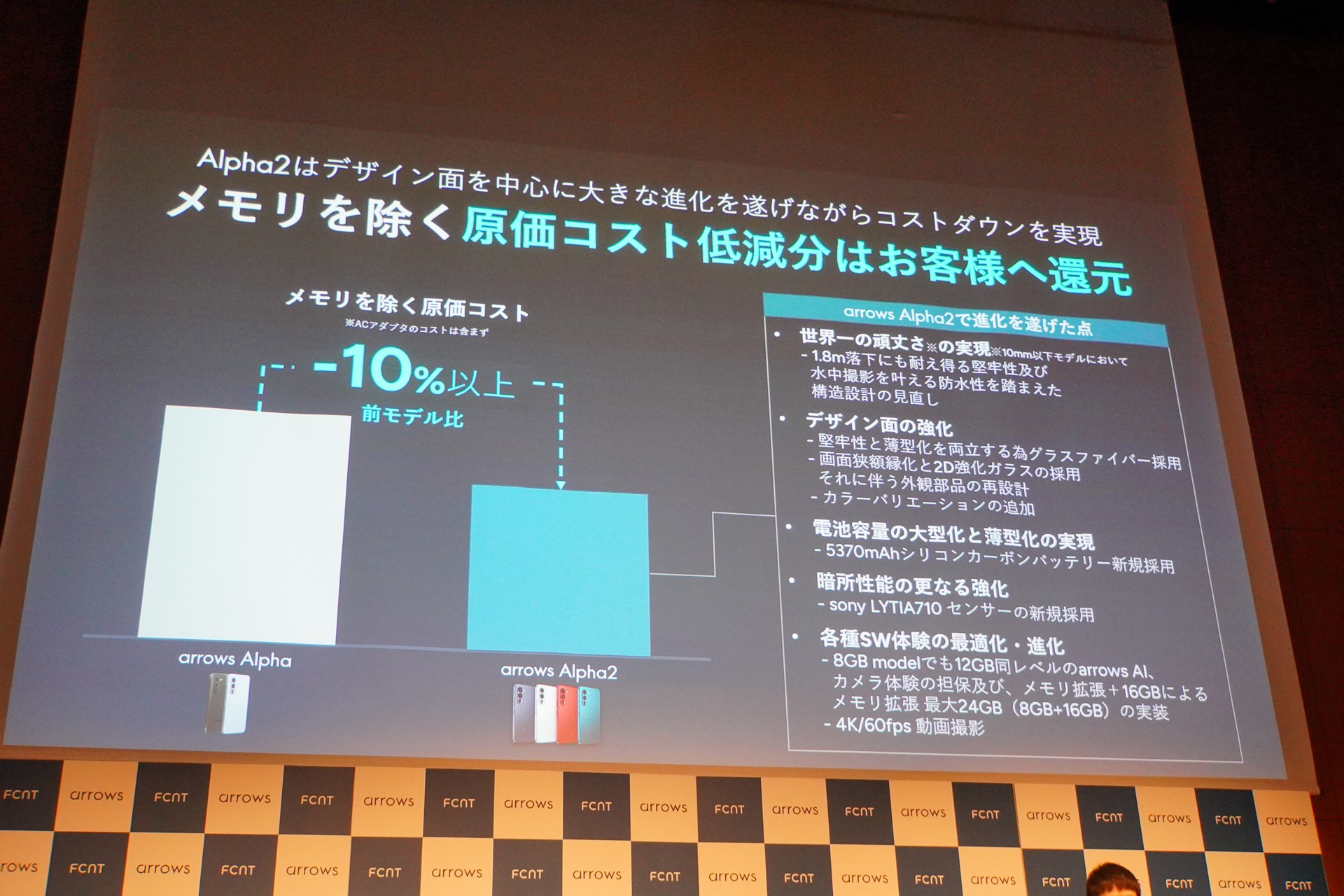メモリ、ストレージ以外のあらゆる要素でコストカットを図り、10％以上の削減に成功した