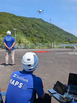 ドローンとの通信試験の様子