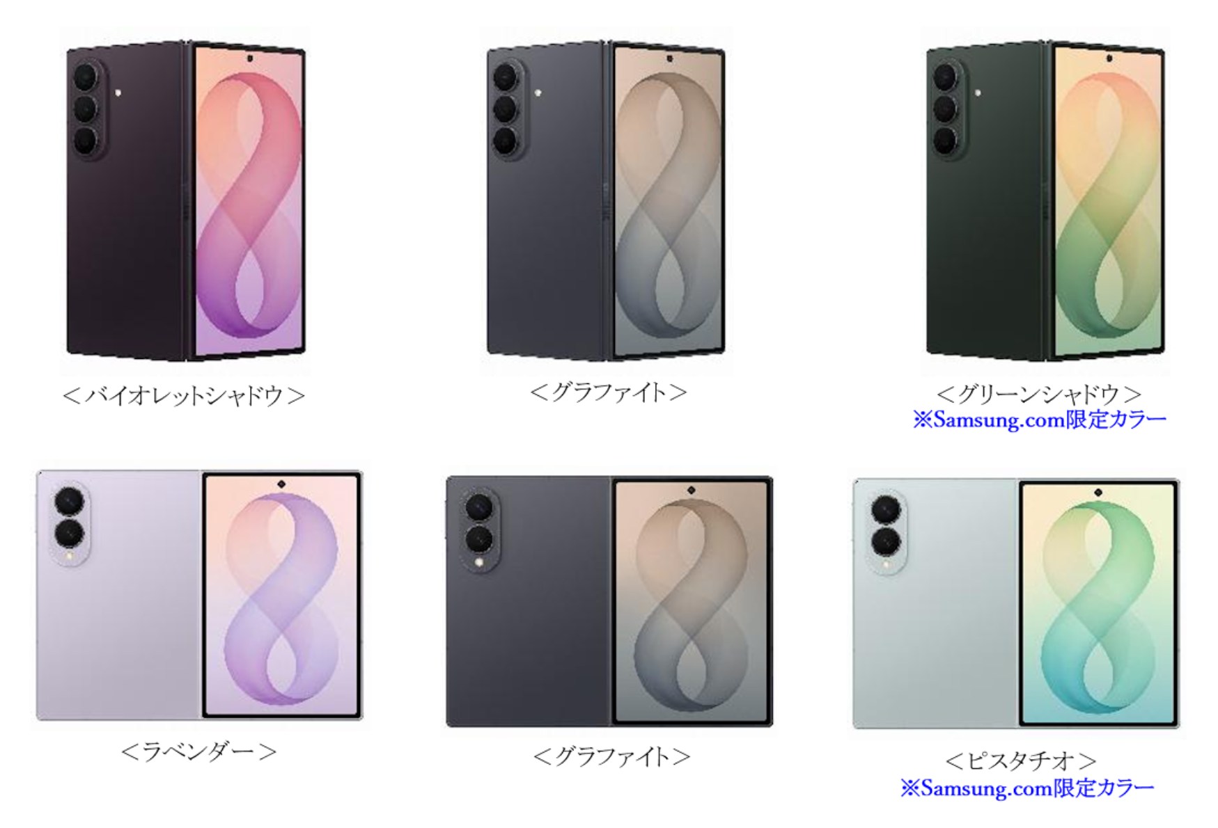 対象製品。Samsung.com限定カラーは公式サイトと直営店で購入できる