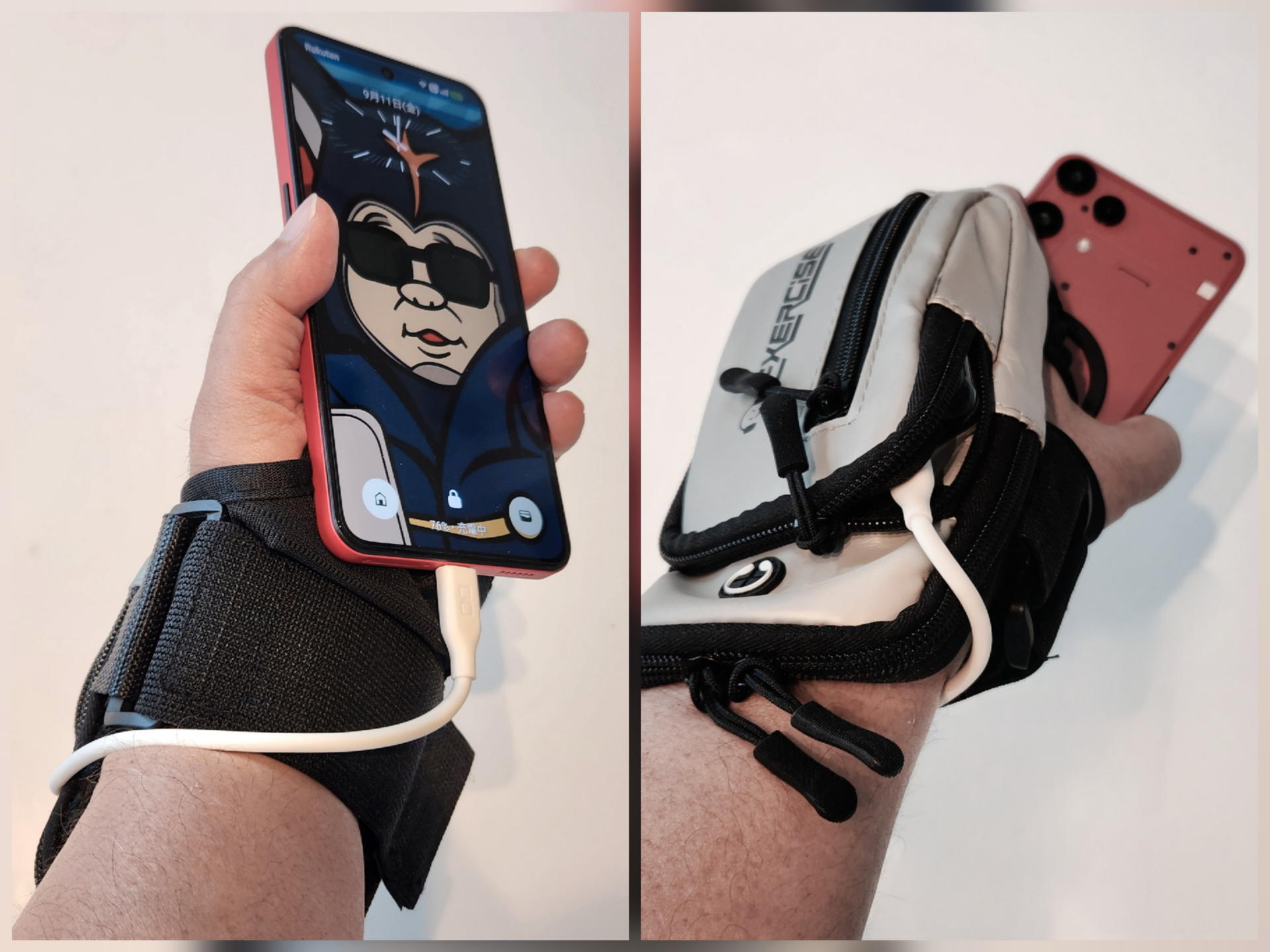 短いケーブルなら給電しながらスマホも使える