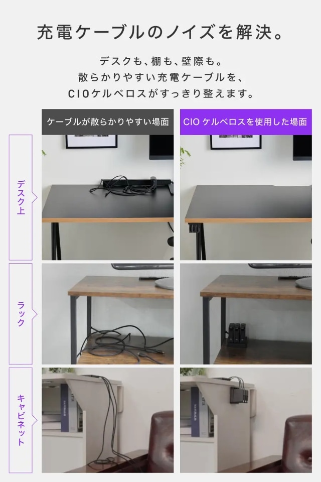 テーブルの下に設置できるケーブル収納システム「CIO ケルベロス」発売
