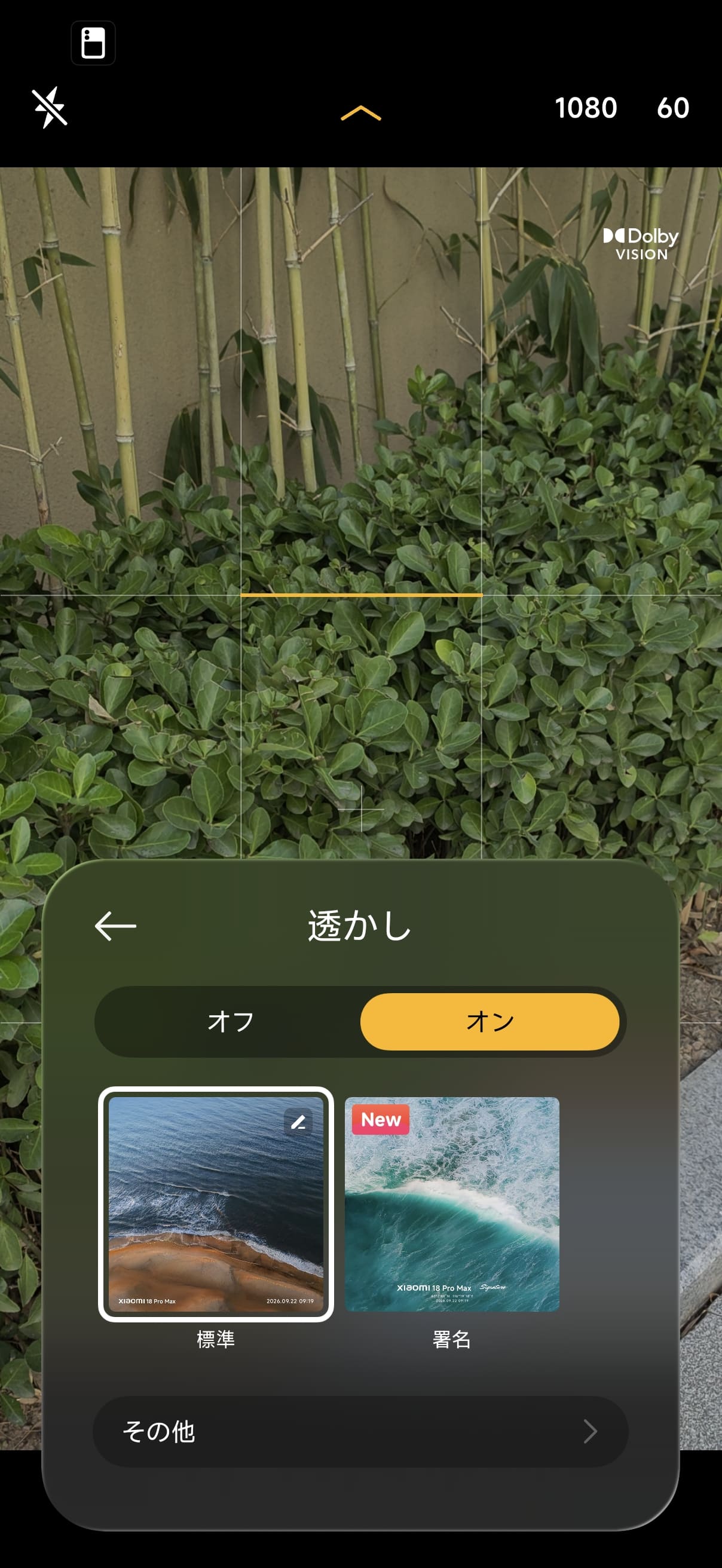 細かなアップデートとして、動画に透かしを入れられるようになった