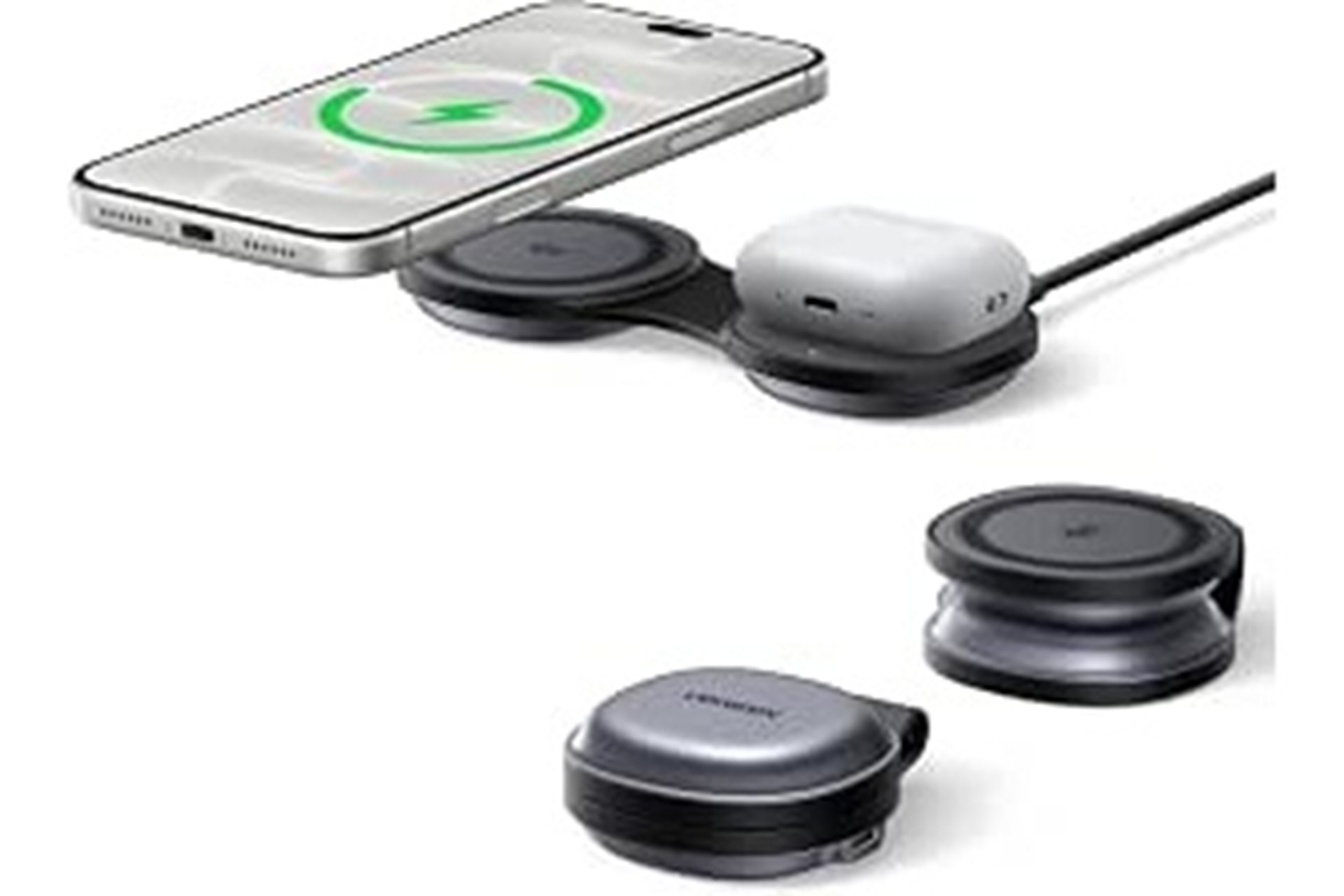 MagFlow 2-in-1 マグネット式ワイヤレス充電器 25W