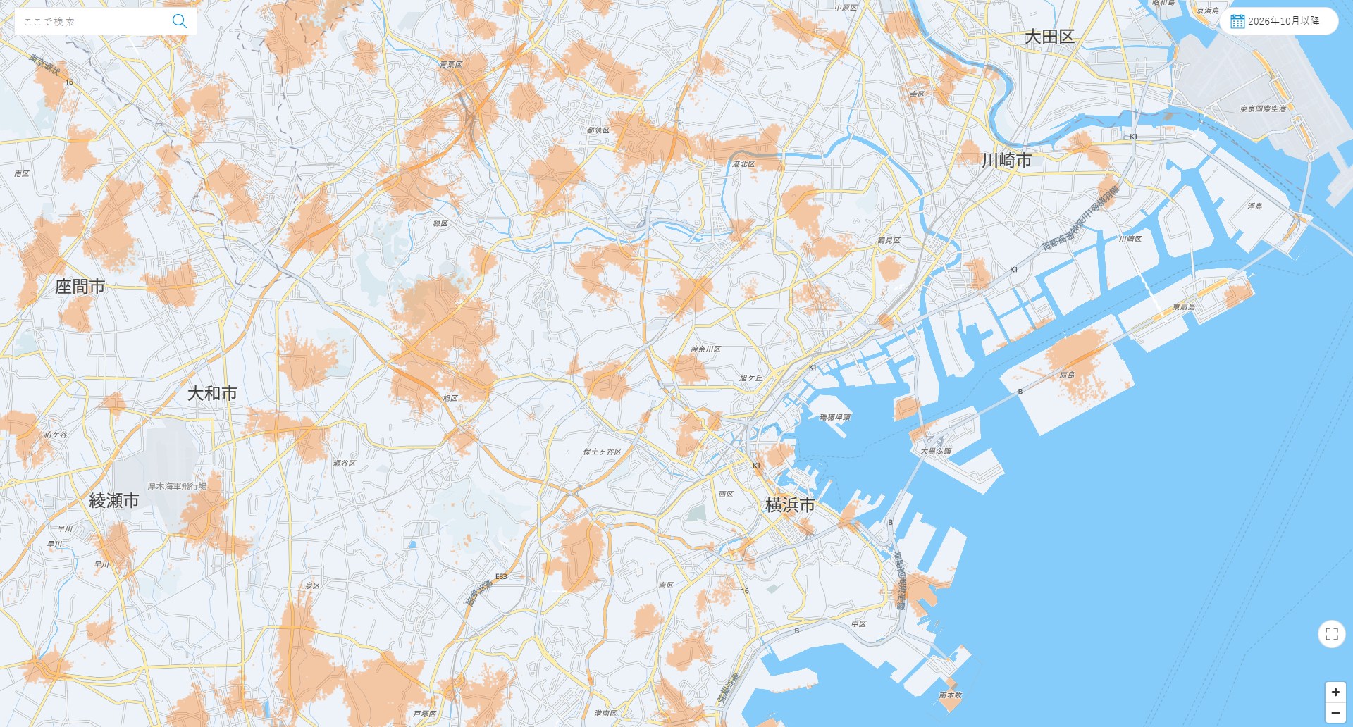 横浜市周辺。10月以降