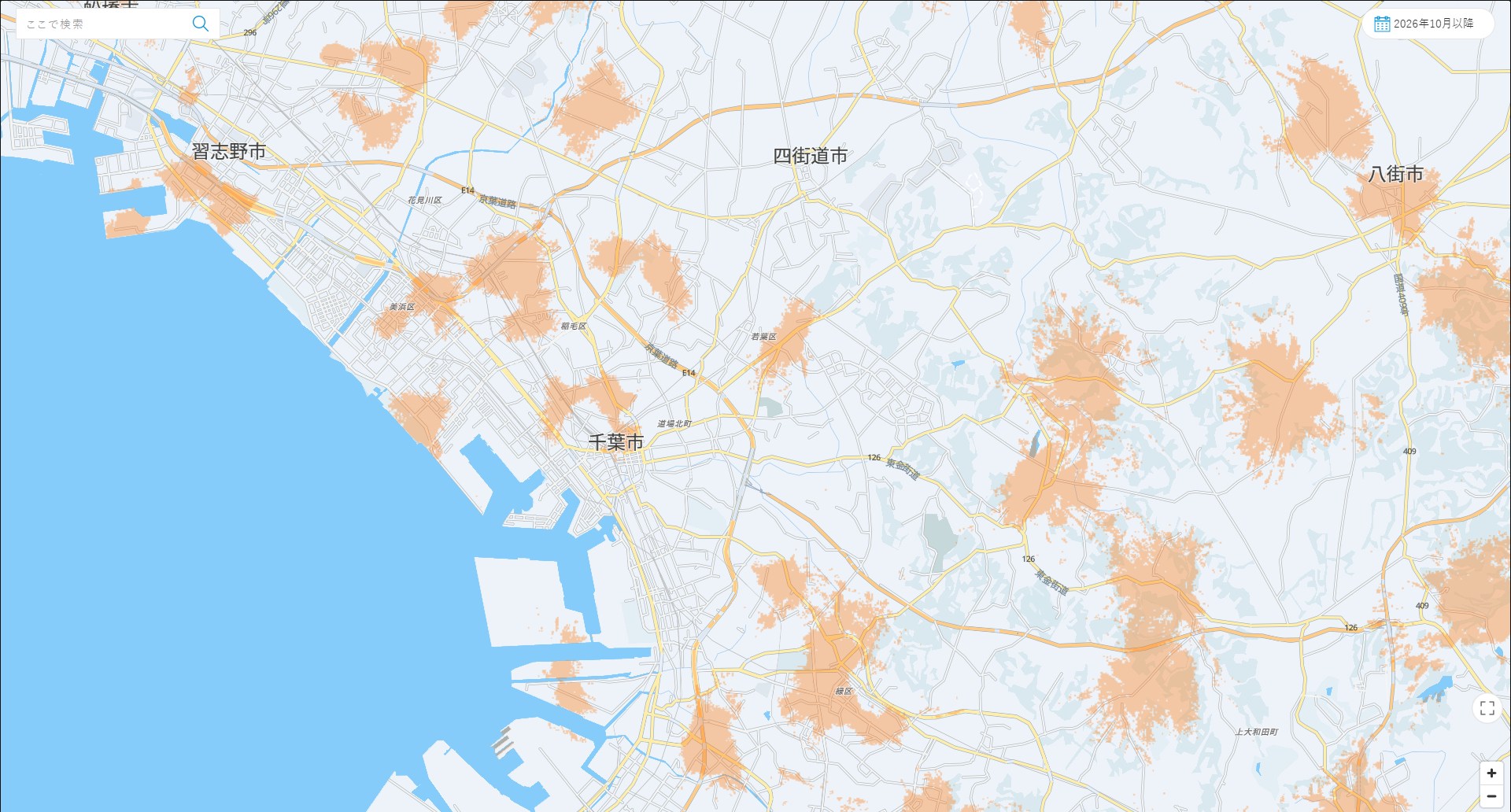 千葉市周辺。10月以降