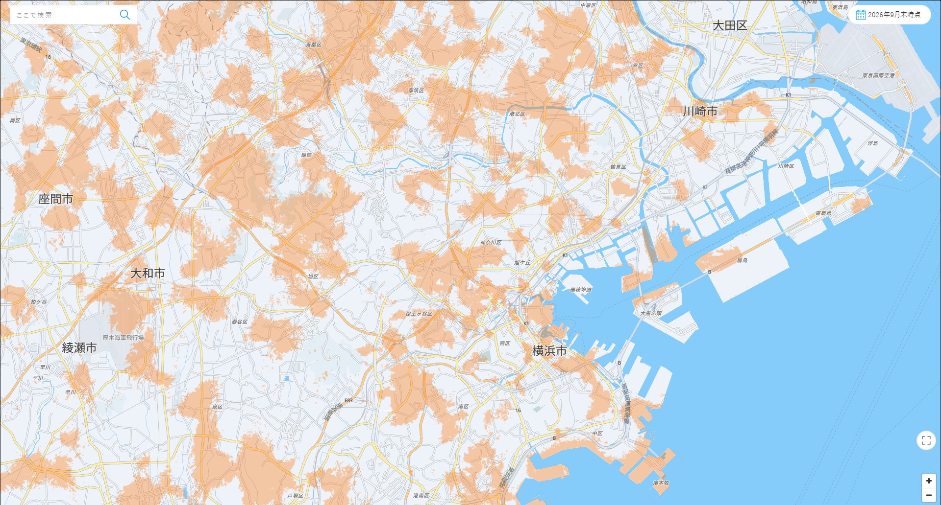 横浜市のマップ(9月末時点)