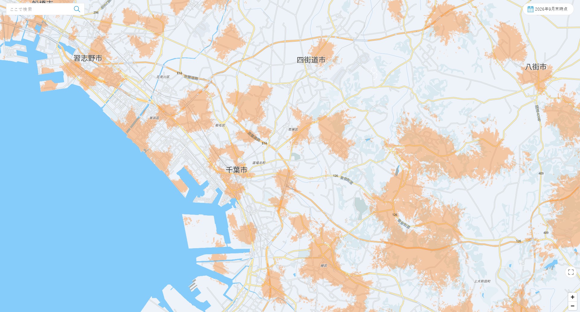 千葉市のマップ(9月末時点)
