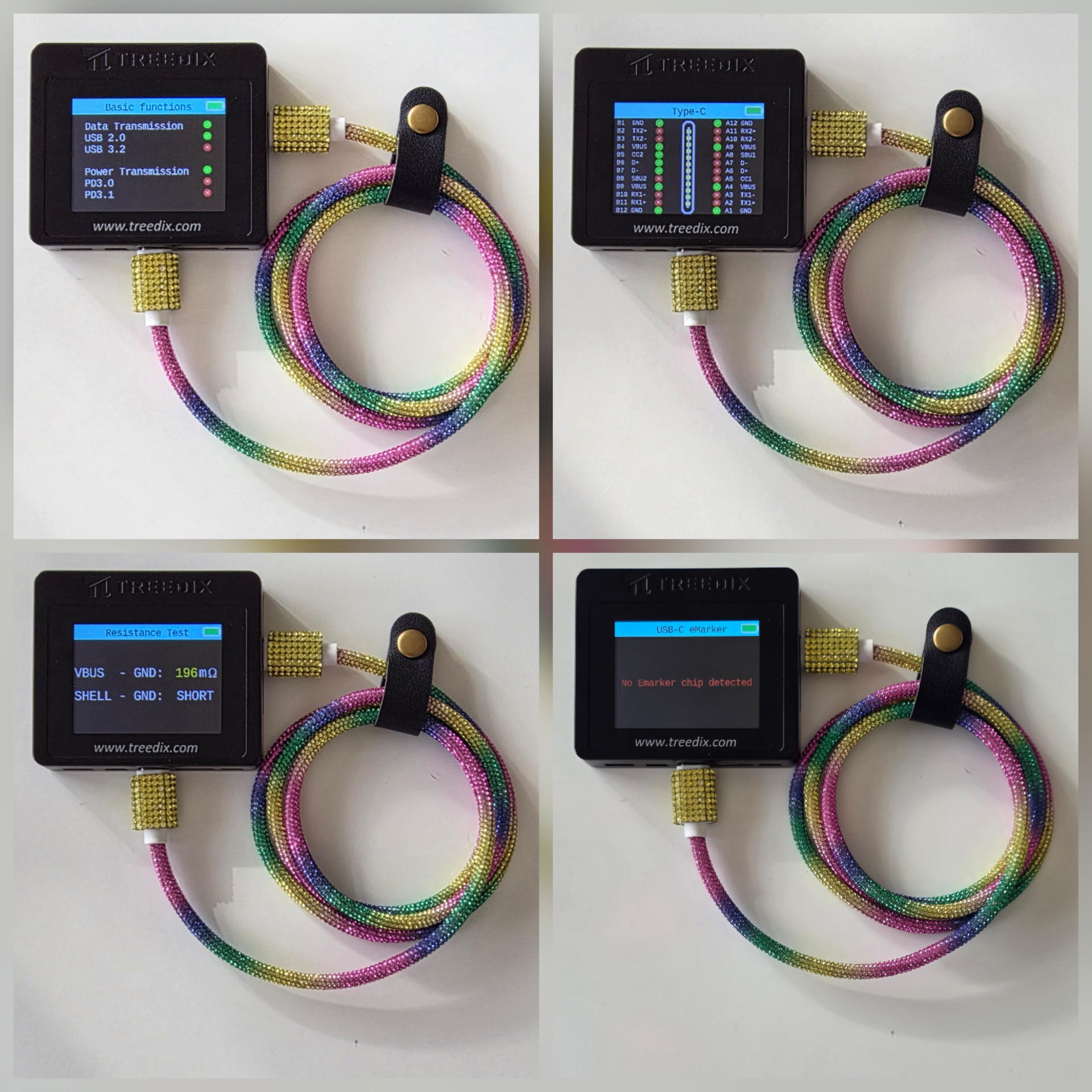 虹色C→Cの結線テスト。CCとPDは×、E-Markerは検出なし