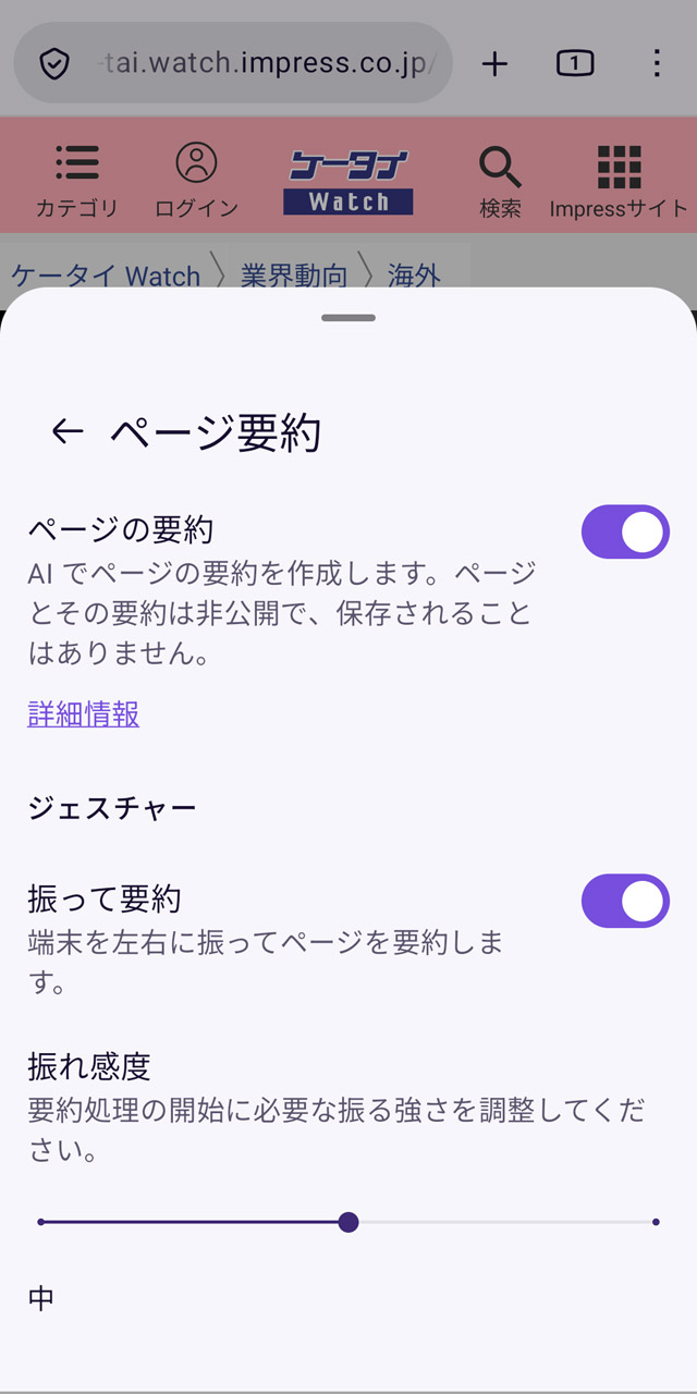 設定で「振って要約」をオンにすると……