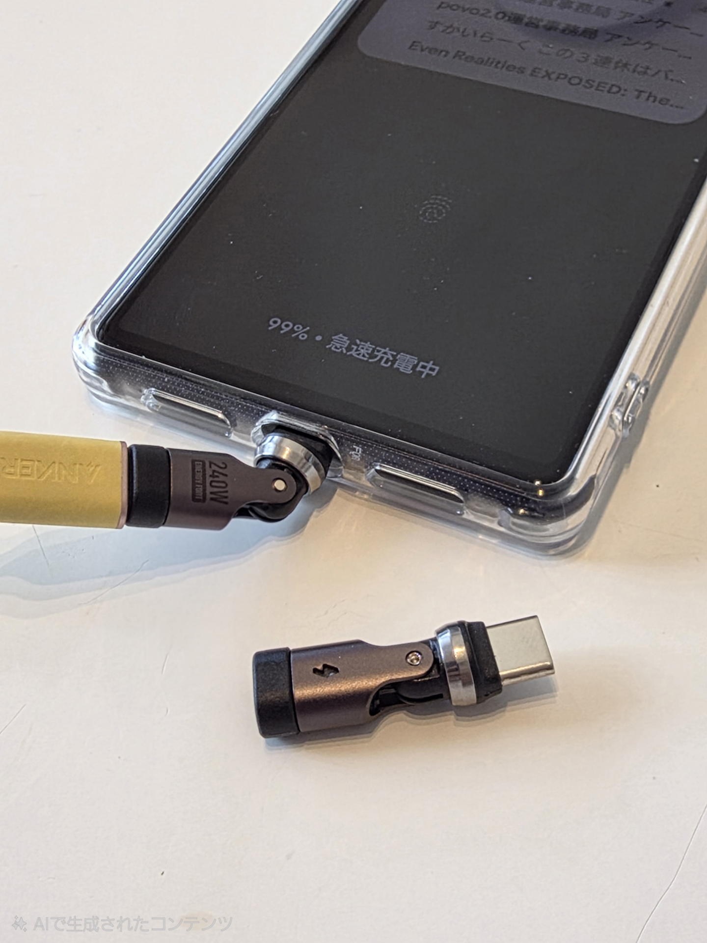 スマホ接続時の形状とアダプターの小ささ