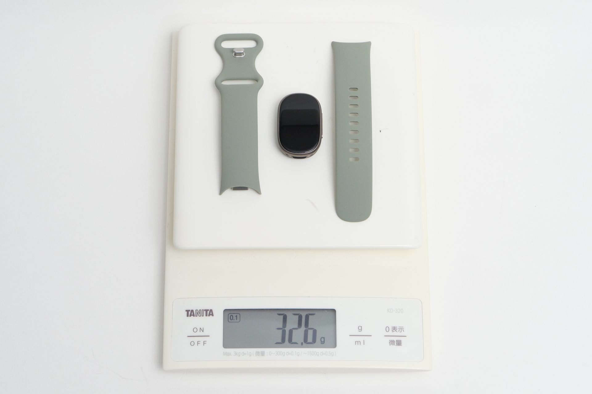 Sサイズのバンド装着時の重量は実測で35g