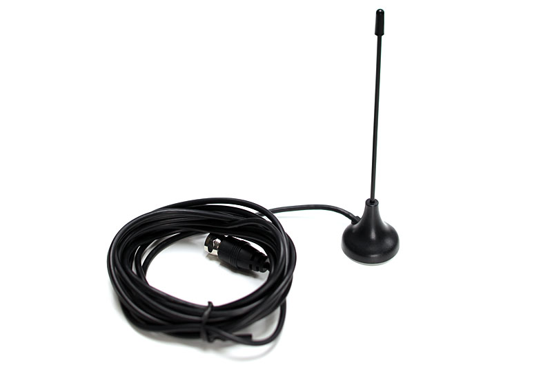 ケーブル長3mの外部アンテナが付属する。受信感度が悪い場所では、この外部アンテナを窓際などに設置する。外部アンテナの底面はマグネットになっている