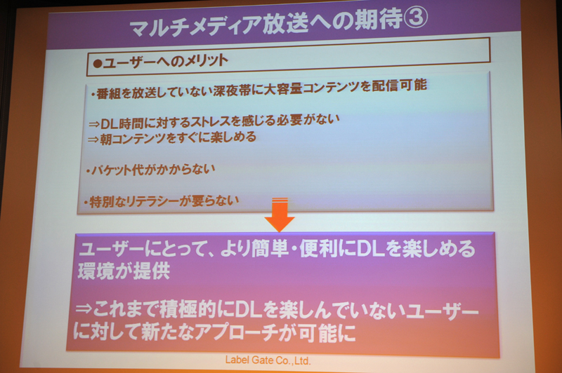 レーベルゲートが期待するマルチメディア放送の特徴