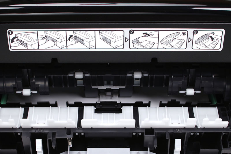 ジャミング時の手順がこのようにプリントされている