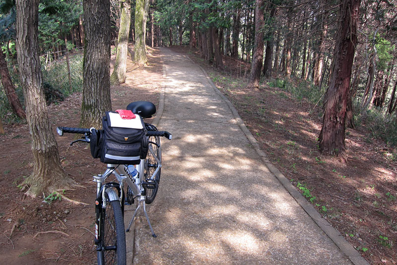 コースはイイ雰囲気。だが、サイクリングには道の勾配が急すぎる気がする。ニワカな拙者は押しまくりっス