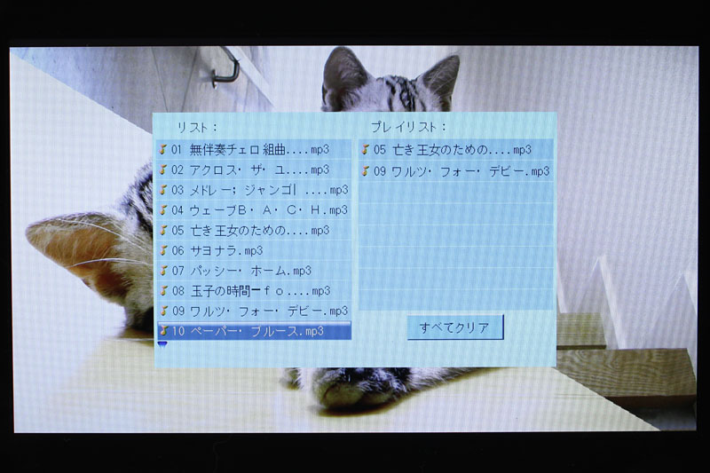 好みの音楽を鳴らしながらのスライドショーも可能。プレイリストを作成しての音楽再生にも対応している