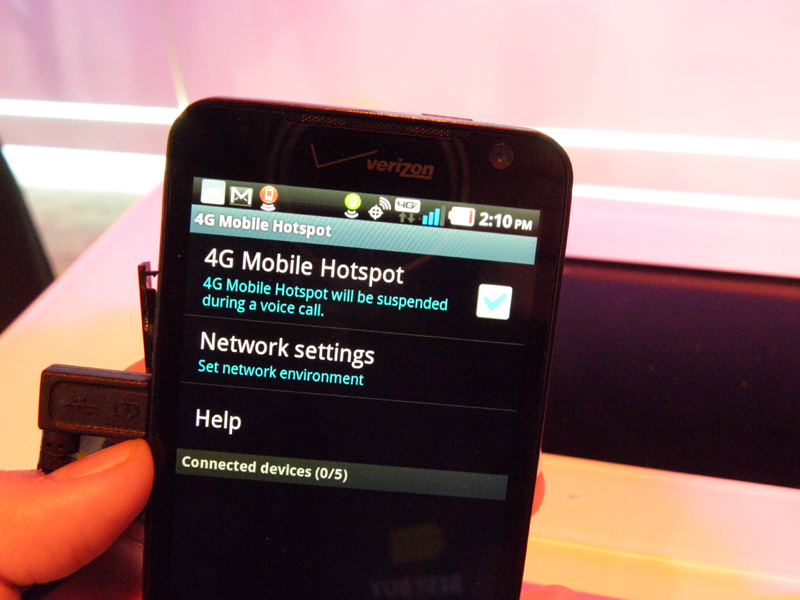 「4G Mobile Hotspot」と呼ばれるテザリング機能をサポート