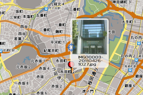 地図上にジオタグ付き写真を表示