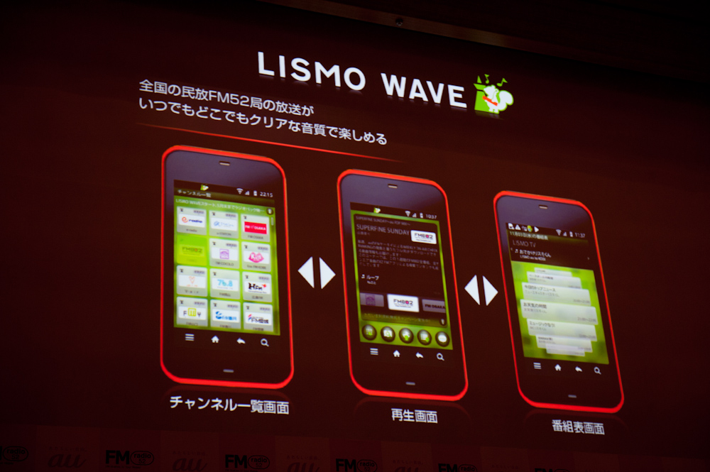 スマートフォンでも「LISMO WAVE」でFM番組を聴取できる