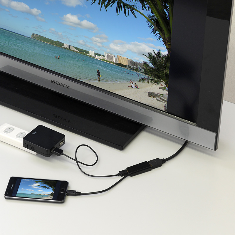 「MHLケーブル HDMI変換アダプタ」利用イメージ