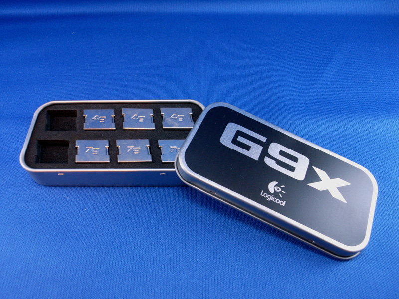 付属してくるおもり。最大28gまで増やすことができる