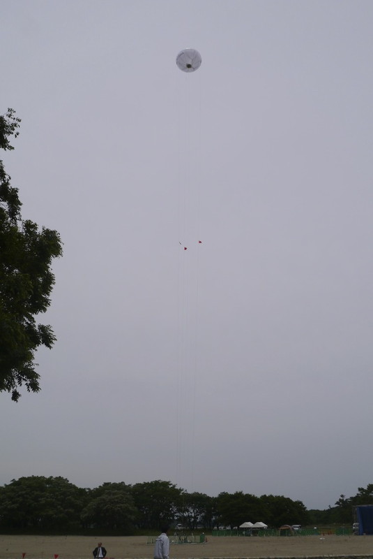 気球無線中継システムの実験の様子