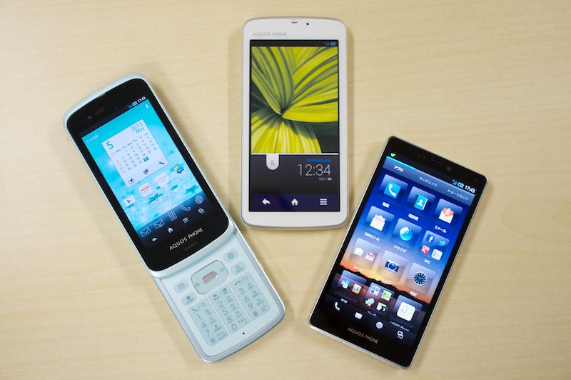 左からIS15SH、IS17SH、ISW16SH