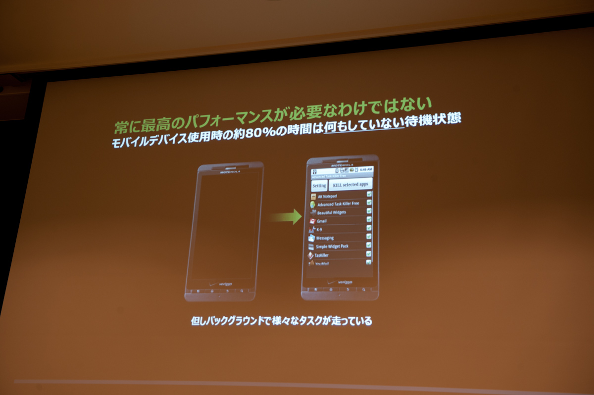 モバイル端末では待機時間の制御も重要になる