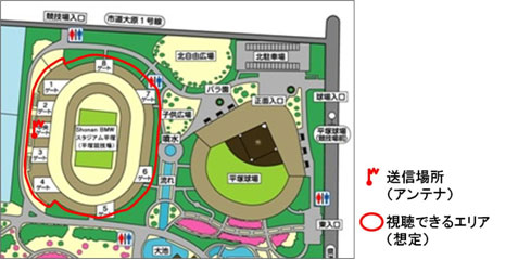 視聴エリアはスタジアム内