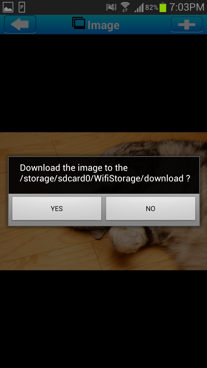 ここからはAndroid用NUBESアプリを使っているところ。SDカード内の静止画を表示したり、端末にダウンロードしたりできる