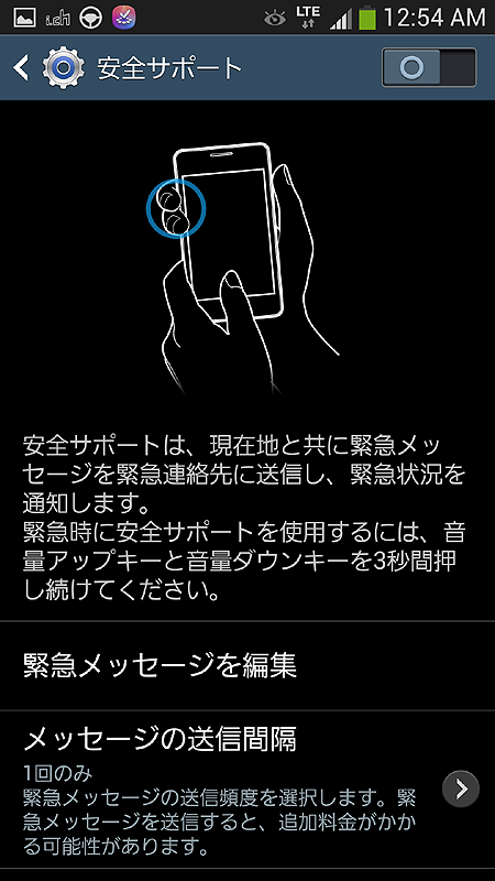 緊急時設定