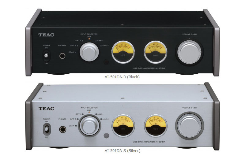 TEAC（ティアック）の「プリメインアンプ AI-501DA」。ブラックとシルバーがある。コンパクトで低消費電力のアンプを探しているならゼヒ。