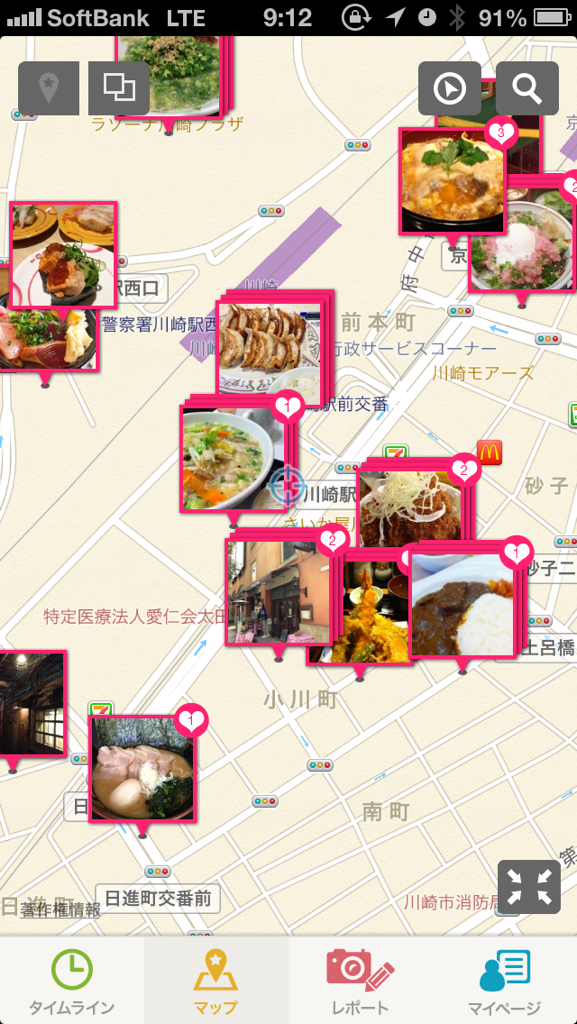 スポットの地図表示