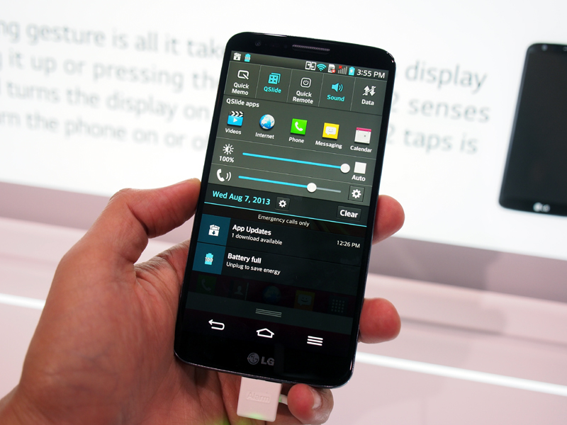 通知から、さまざまな機能を呼び出したり、画面の明るさなどを変更できる