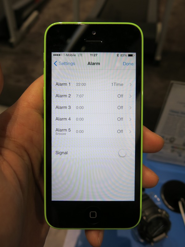 アラームの設定画面。